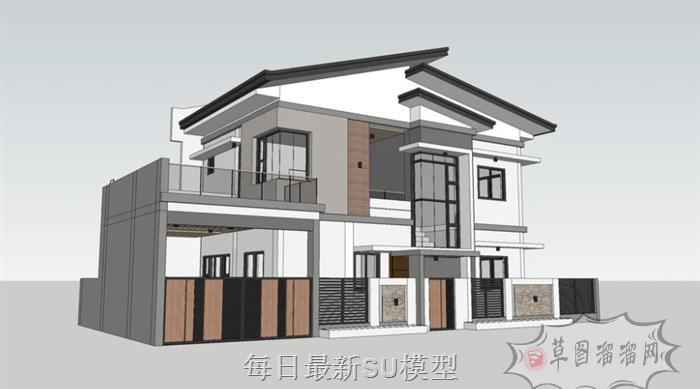 现代别墅建筑SU模型