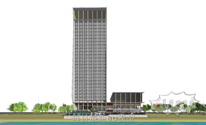 酒店建筑楼房SU模型