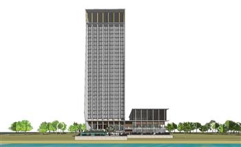 酒店建筑楼房SU模型