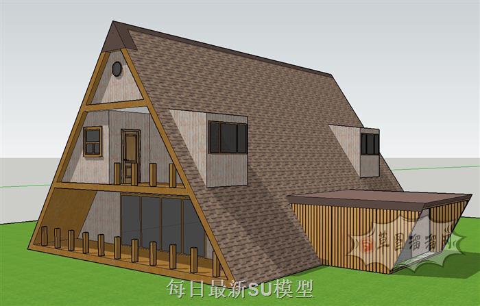 休闲度假木屋SU模型