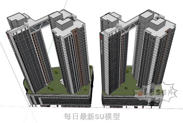 高层住宅楼SU模型