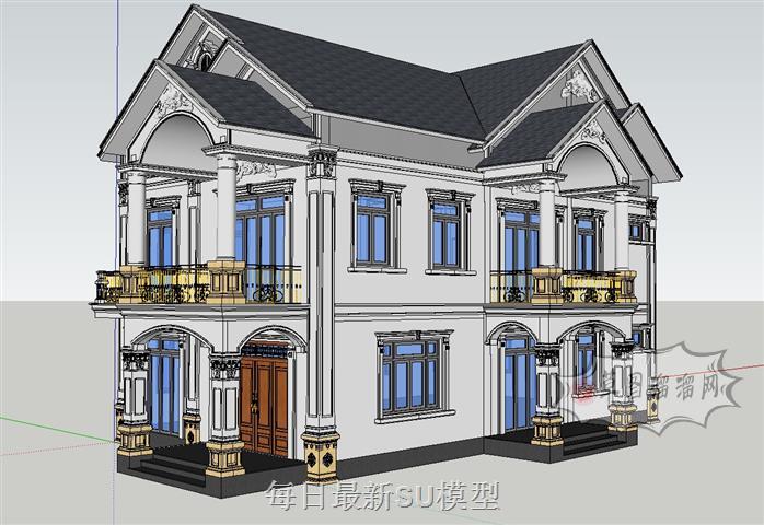 欧式建筑住宅SU模型