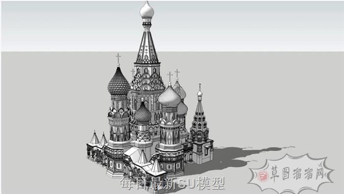 莫斯科圣瓦西里大教堂SU模型