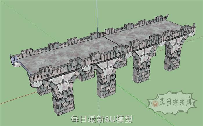 石桥桥梁SU模型