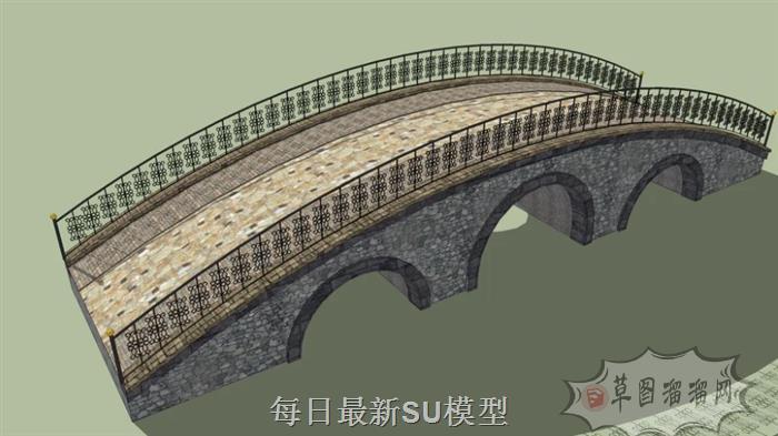 石桥桥梁桥SU模型
