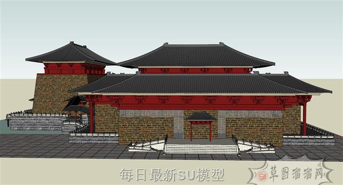 中式汉唐古建筑SU模型