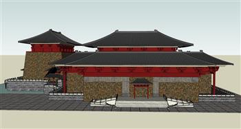 中式汉唐古建筑SU模型