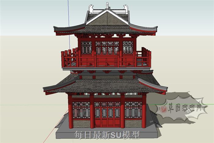 中式古建建筑SU模型