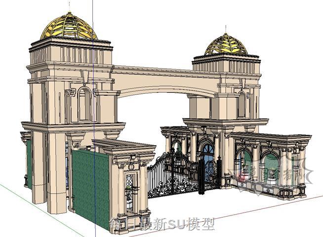 欧式入口大门SU模型