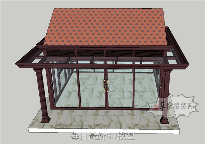 阳光房建筑玻璃房SU模型