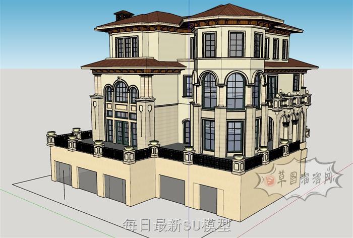 欧式独栋别墅SU模型