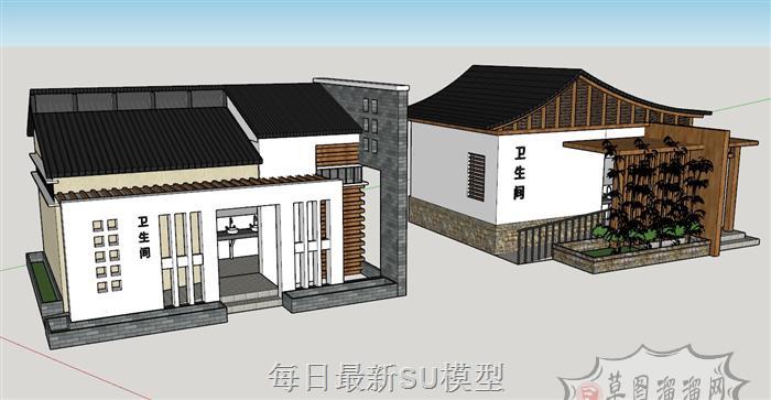 厕所卫生间建筑SU模型