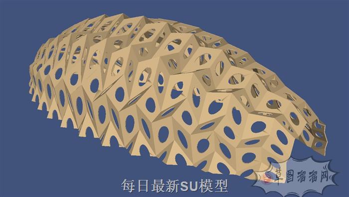 异性钢廊架SU模型