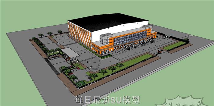 厂区厂房企业SU模型