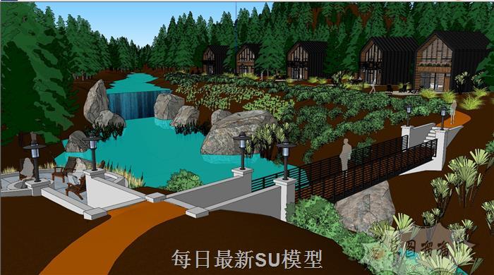 度假别墅区景观SU模型