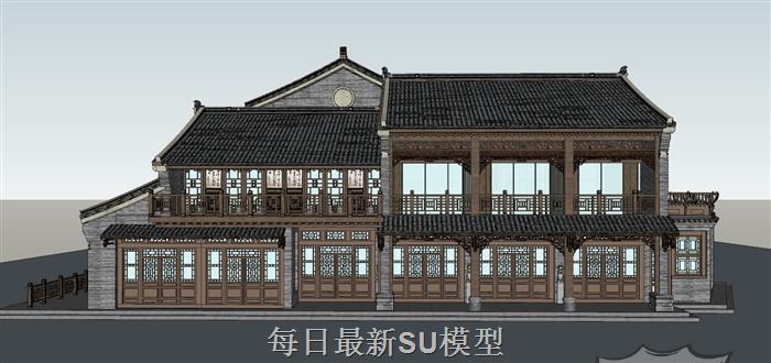 中式民国四合院SU模型