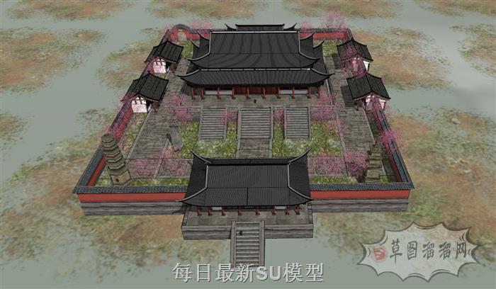 寺庙宫殿古建筑SU模型