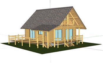 木屋住宅竹屋SU模型