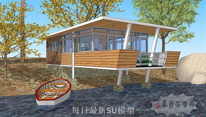 滨湖木屋住宅SU模型