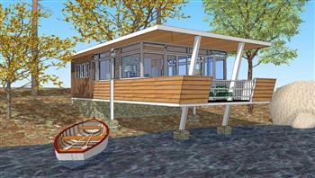滨湖木屋住宅SU模型
