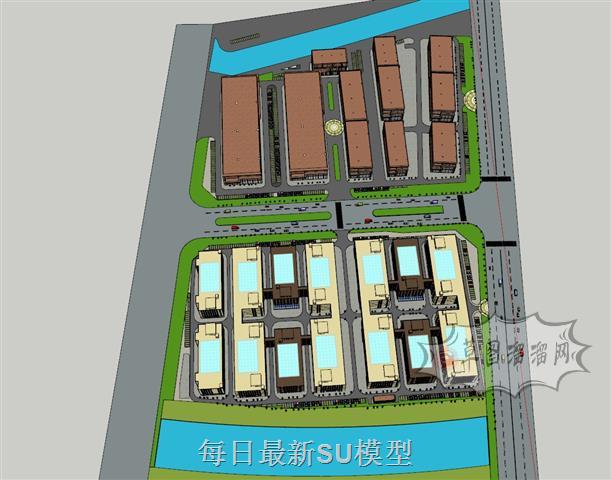 工业厂房工业区SU模型