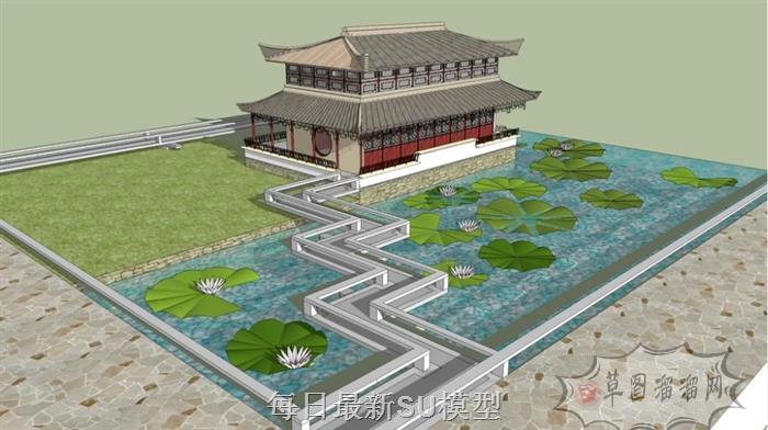 中式古建阁楼SU模型