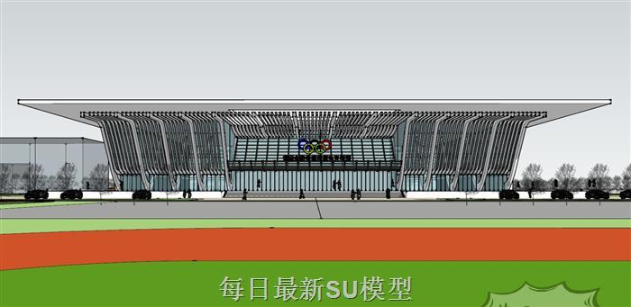 体育馆立面玻璃建筑SU模型