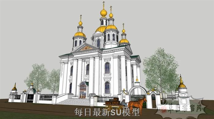 伊斯兰建筑教堂SU模型