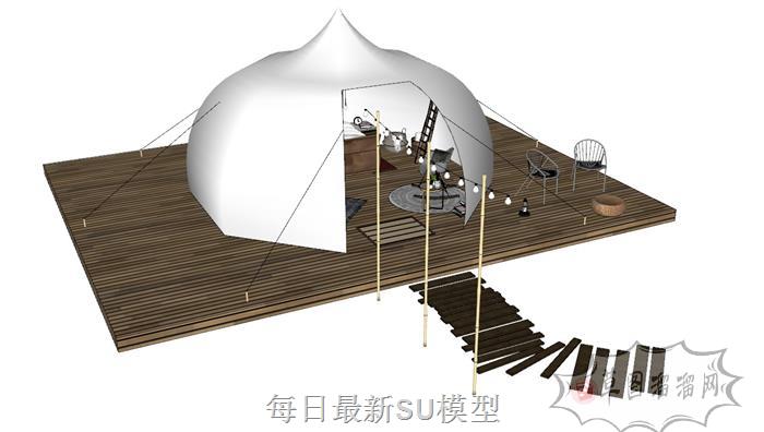 蒙古包少数民族特色SU模型