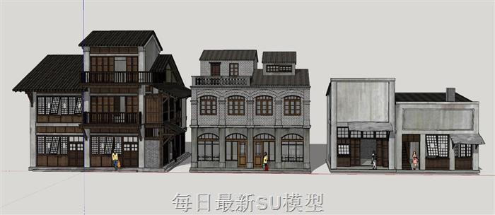 中式建筑民国SU模型
