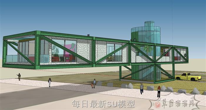 集装箱建筑住宅SU模型