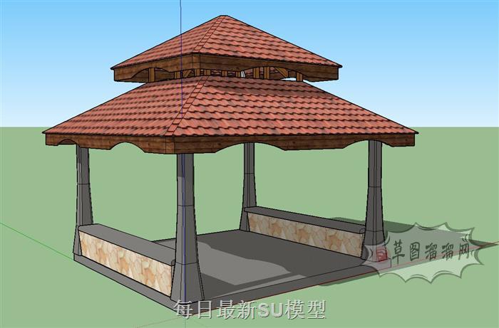 东南亚亭子凉亭SU模型
