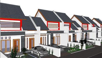 美式联排住宅SU模型