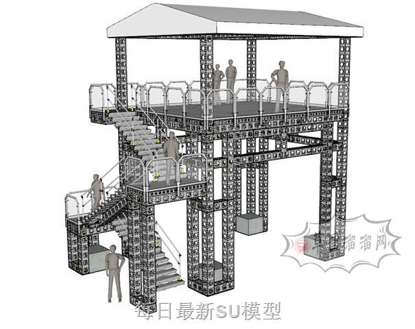 桁架观文台SU模型