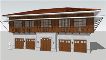 两层古建筑民房SU模型 免费sketchup模型下载