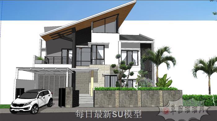现代别墅建筑SU模型
