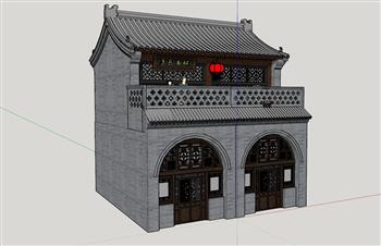 中式古建筑茶楼SU模型