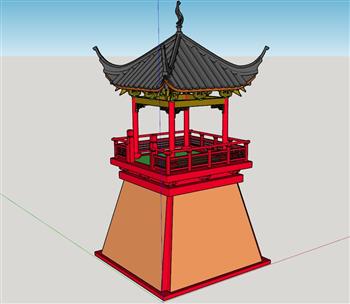 钟鼓楼塔楼SU模型