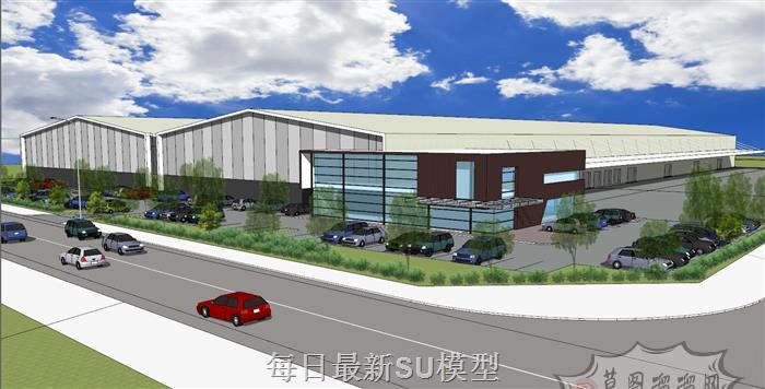 工业区厂房建筑SU模型