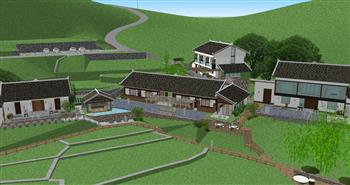 民宿酒店建筑SU模型