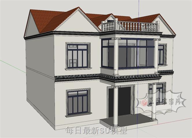 独栋别墅自建房SU模型
