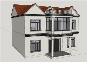 独栋别墅自建房SU模型