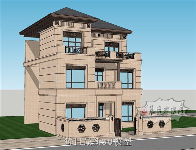 自建房别墅独栋SU模型