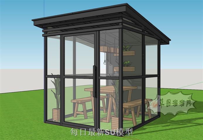 阳光房餐厅小屋SU模型