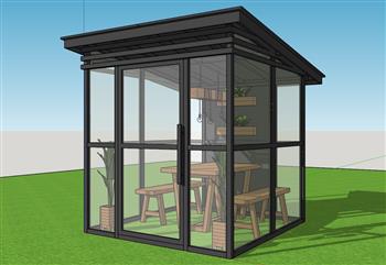 阳光房餐厅小屋SU模型