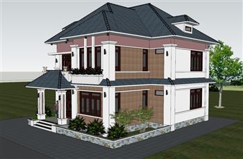 别墅建筑住宅SU模型 免费sketchup模型下载