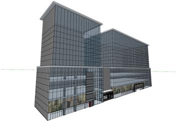 玻璃幕墙建筑综合体SU模型