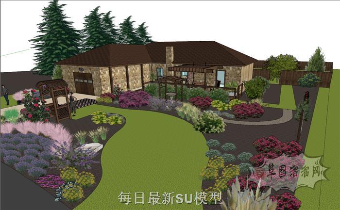 美式住宅小屋SU模型
