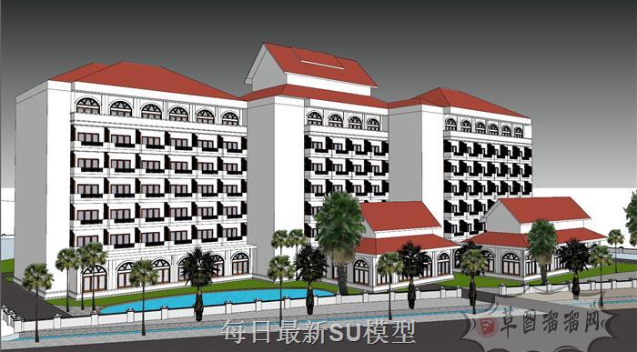 酒店建筑SU模型