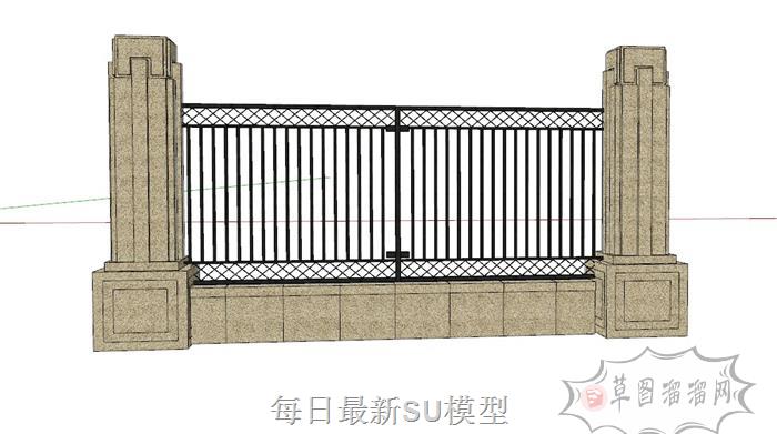 铁艺围墙SU模型